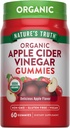 Nature's Truth Organic Apple Cider Vinegar Gummies | 60 Count | Vegan, Gluten Free & Non-GMO Supplement | USDA Organic | Apple Flavor