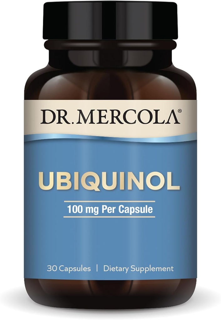 Dr. Mercola Ubiquinol - 100 mg Ubiquinol - Supports Energy Production - Antioxidant Supplement - Non-GMO, Gluten-Free & Soy-Free - 30 Capsules (30 Servings)