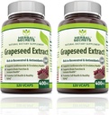 Herbal Secrets Grapeseed Extract 400 mg 120 Veggie Capsules Supplement | Non-GMO | Gluten Free (120 Count | Pack of 2)