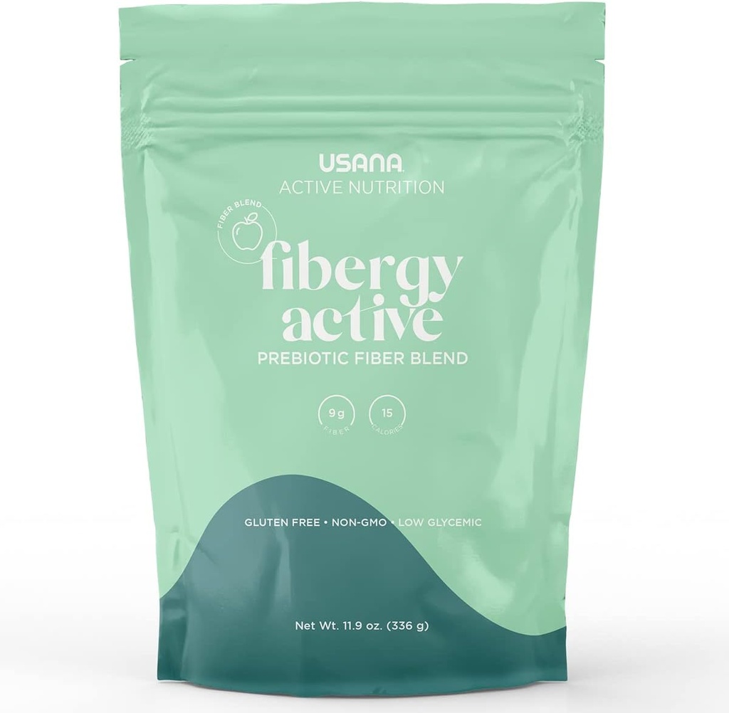 USANA Fibergy Active with Prebiotic Fiber for Gut Health – Non-GMO – Gluten Free – Low Glycemic – 336 Grams - 28 Servings