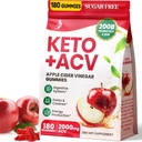 Apple Cider Vinegar Gummies, Advanced ACV Gummy with Probiotics, BHB, B12 and Keto Support - Keto Acv Gummies for Detox, Metabolism, Digestion, Gut & Immune Health - Sugar Free, Vegan, 180 Counts
