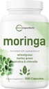Micro Ingredients Moringa Oleifera | 300 Capsules with Supergreens Blend of Wheatgrass, Barley Grass, Spirulina, & Chlorella | Antioxidant Supplement, Energy, & Immune Support | Non-GMO