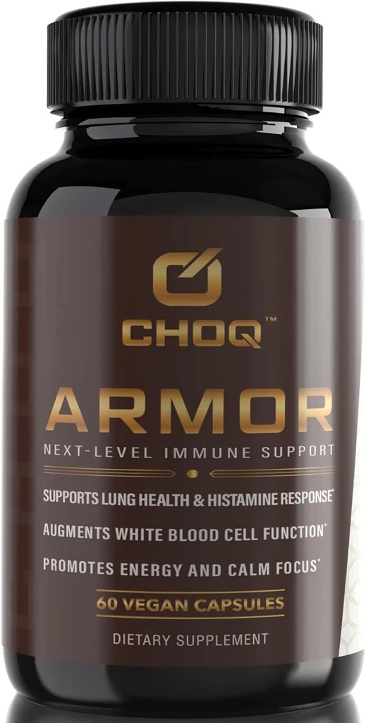 CHOQ Armor - Vegan Capsules - Professional-Grade Immune Defense - 20x Absorption Quercetin Phytosome - Andrographis - Astragalus - Supports Healthy Histamine Levels