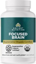 Ancient Nutrition Regenerative Organic Certified Focused Brain Capsules, Made with Ginkgo Leaf, Lion's Mane to Help Reduce Stress, Gluten Free, Paleo and Keto Friendly, 90 Count