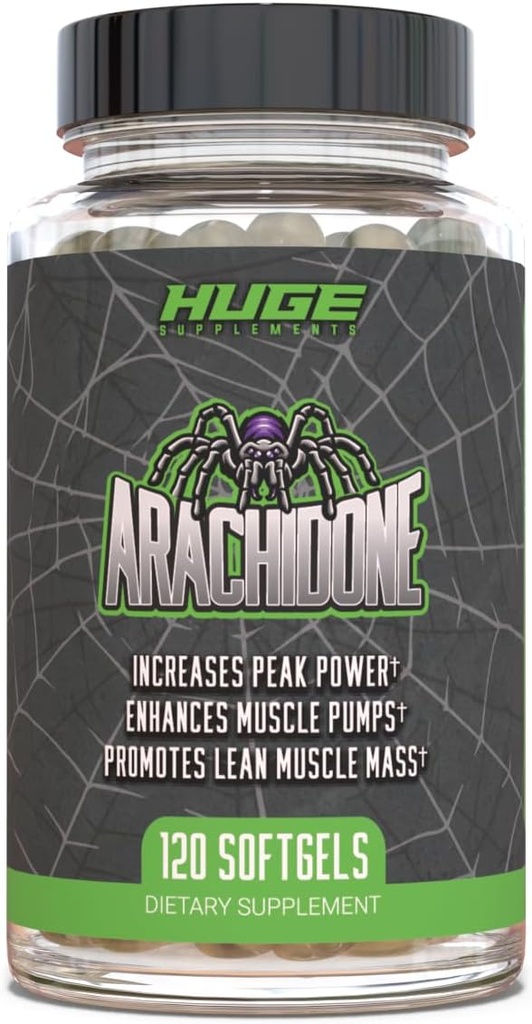 Huge Supplements Arachidone, Arachidonic Acid Supplement, Promotes Lean Mass & Increased Strength, Highest Dosed with 1000mg Per Serving, 120 Softgels