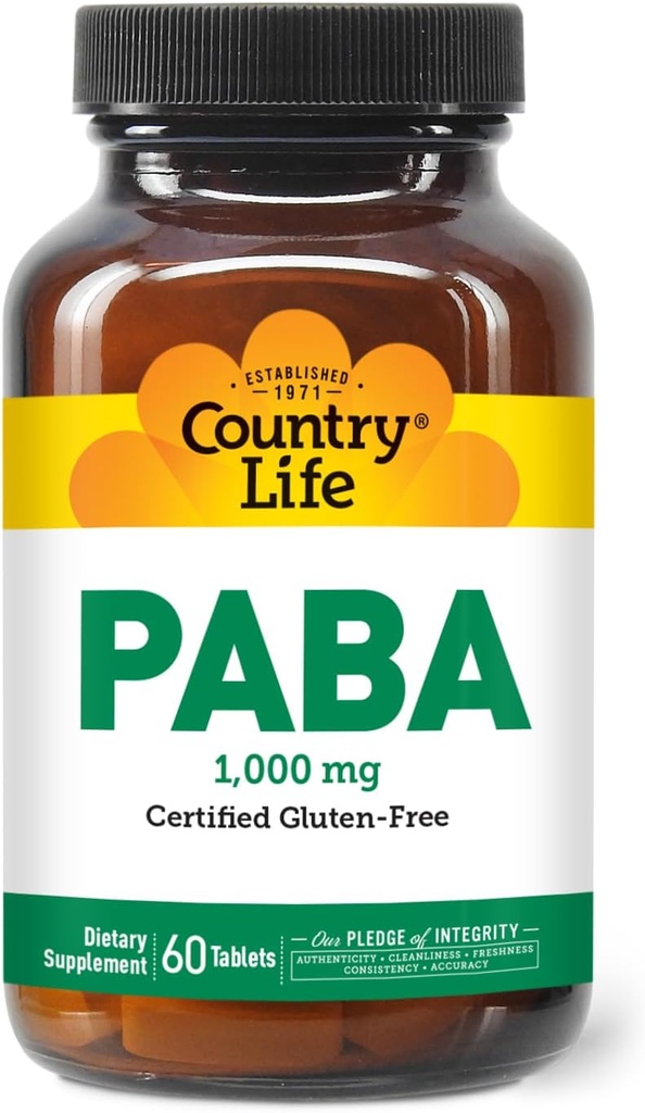 Country Life, Paba 1000Mg, 60 Count