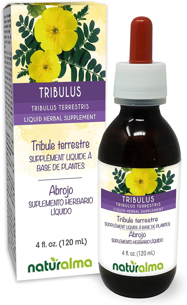 Naturalma Tribulus (Tribulus terrestris) Fruit Alcohol-Free Tincture - 4 fl oz Liquid Extract in Drops - Herbal Supplement - Vegan