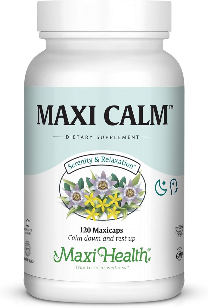 Maxi Kosher for Passover Calm Serenity and Relaxation Support Capsules, 120 Count