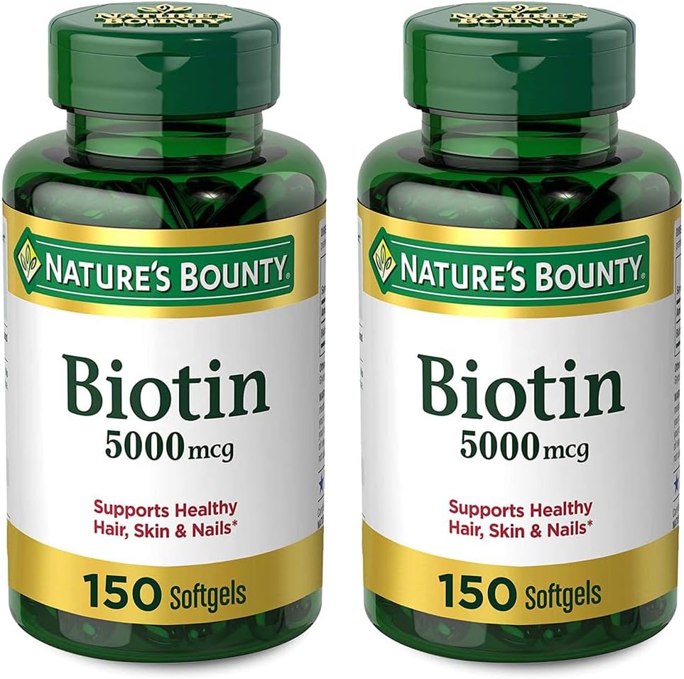 Set of 2 Nature's Bounty® Biotin 5000 mcg, 150 Softgels