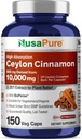 NusaPure Ceylon Cinnamon20:1 Extract, 500 mg Equivalent to 10,000 mg Per Caps | 150 Veggie Capsules | Non-GMO, Vegan with Bioperine