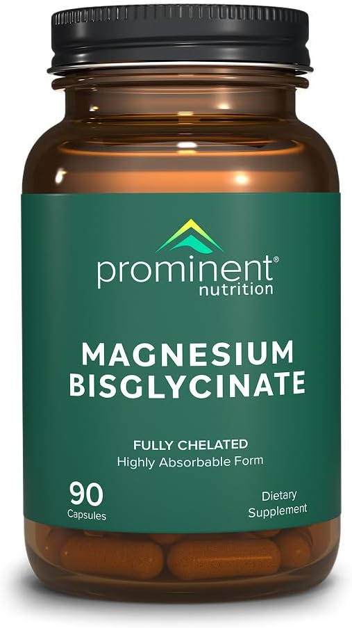 Prominent Nutrition Magnesium Bisglycinate Capsules, Brain Health Support, Magnesium Supplement, 240 mg, 45 Day Supply - 1 Pack
