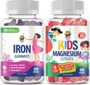 SUNNY SAM Magnesium Gummies for Kids & Iron Gummies for Adults - Iron Vitamins with Vitamin C