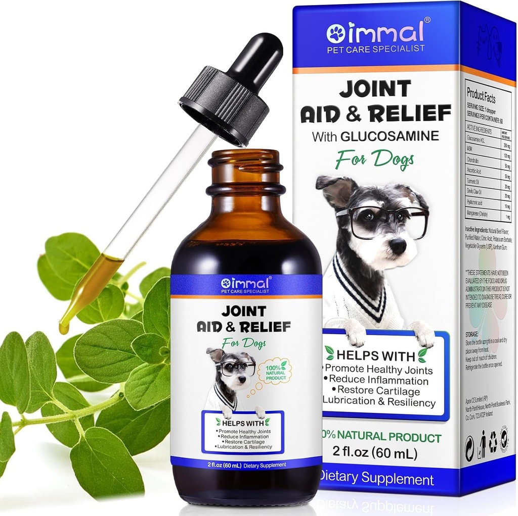 Dog Joint Aid & Relief Supplement with Chondroitin & Glucosamine HCl – Relieves Joint Pain & Reduces Inflammation for Senior Dogs, Active Adults & Puppies
