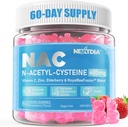 NAC Gummies for Kids & Adults, Chewable N-Acetyl Cysteine Supplement 600mg 1000mg w/Vitamin C, Zinc, Elderberry for Antioxidants & Immune Support, Lung & Liver Health, Sugar Free, 120 Ct