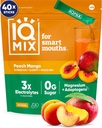 IQMIX Hydration Electrolyte Powder – 4-in-1 Formula for Hydration, Mental Clarity, Mood and Recovery – Sugar-Free Drink Mix, Keto, Magnesium L-Threonate, Lion’s Mane – 40 Count Peach Mango