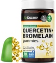 BIO KRAUTER Quercetin with Bromelain Gummies - 1000 mg Mix - 60 Vegan Chews - Quercetin Gummies - Vegan Immune Support - Source of Antioxidants - Gelatine-Free Formula