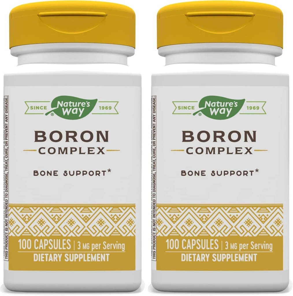 Nature's Way Boron Complex, Supports Bone Health*, 100 Capsules (Pack of 2)