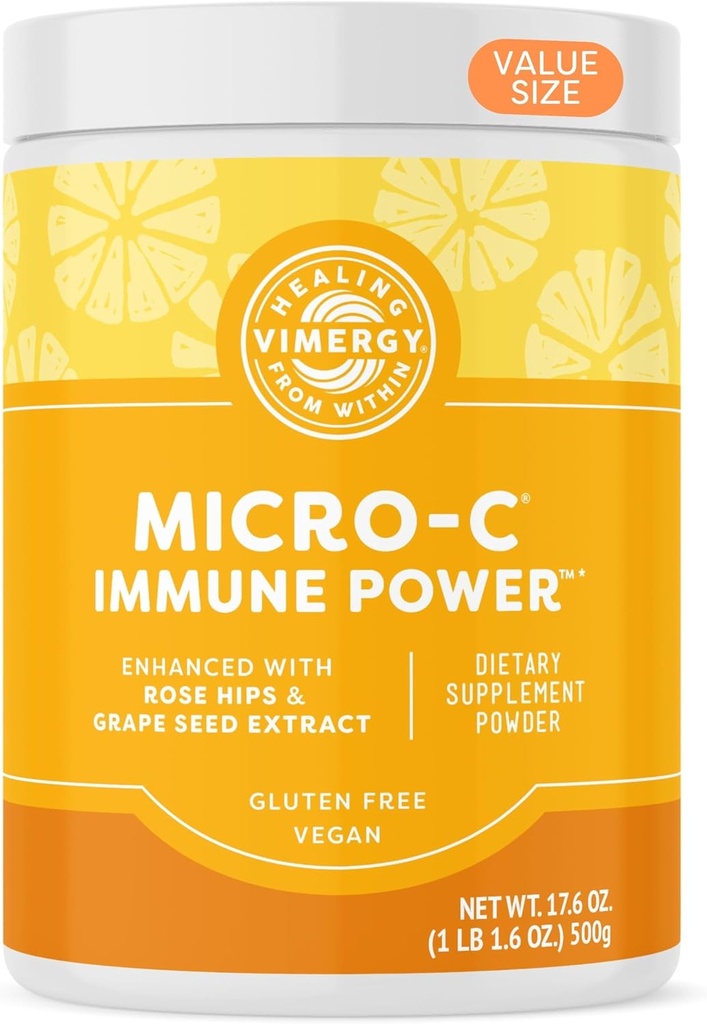 Vimergy Micro-C Immune Power TM *- 500g - Gentle Form – Antioxidant Phytonutrients – Immune & Nerve Support – Benefits Bone & Cartilage – Gluten-Free – Kosher – Vegan