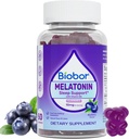 Natural Melatonin Gummy 10mg, Sleep Support Supplement Gummies Vegan Dietary with Vitamin B6 for Adult (Blueberry, 60 Count)