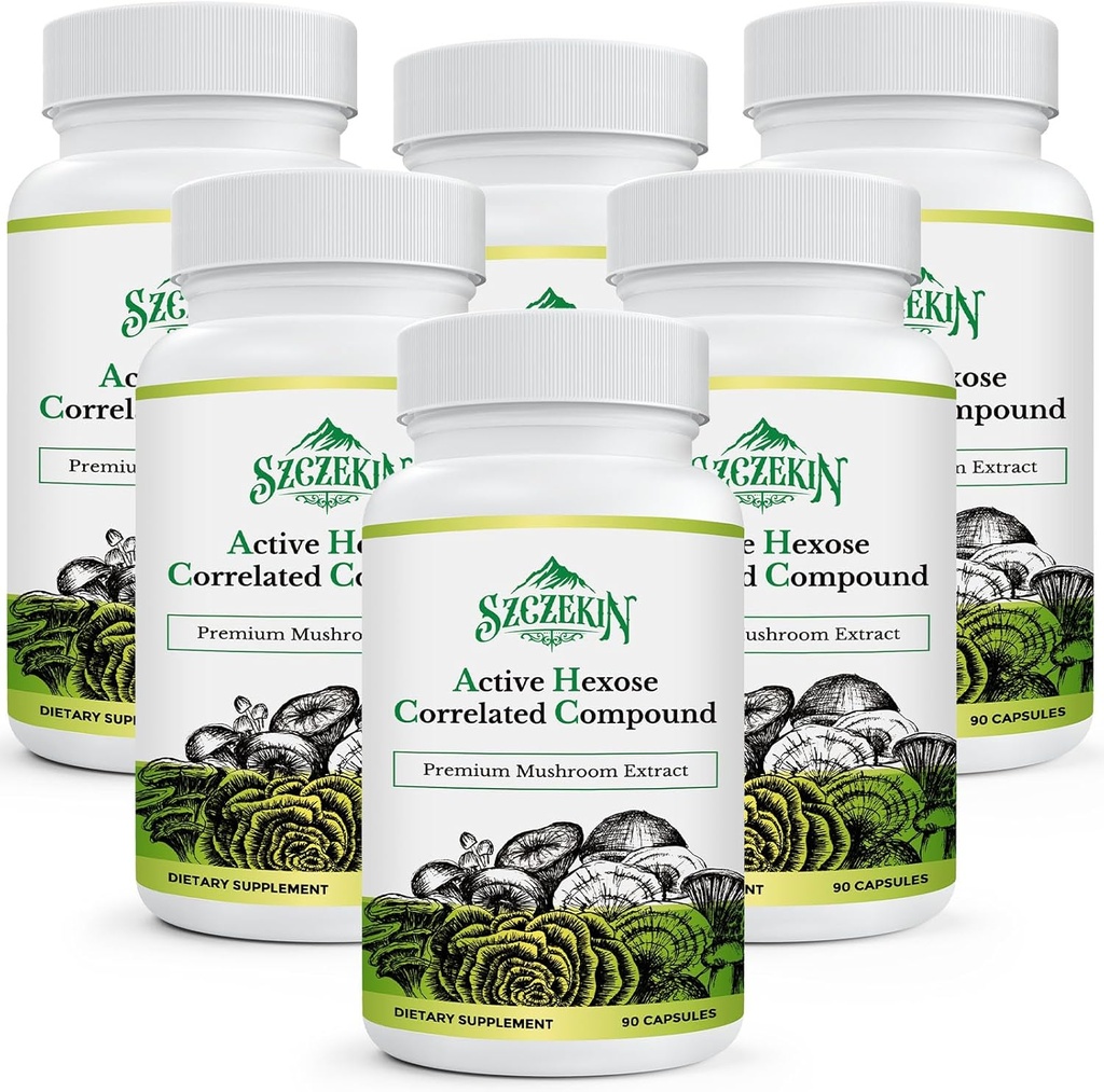 Active Hexose Correlated Compound 1500 mg Supplement, Natural 8 Mushroom Extract Supplement, Immune System, Liver Function, Natural Killer and T Cells Activity, 540 Veggie Capsules