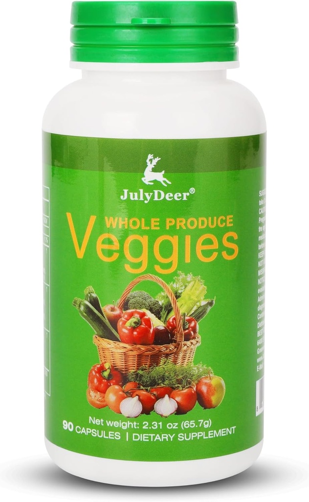 Veggie Supplement Premium Ingredients Natural – 90 Total Vegetarian Capsules | Balance of Natural 18 Whole Veggie Blend | Fresh Superfood Formula with Vitamins and Minerals