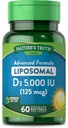 Nature's Truth Liposomal Vitamin D3 | 5000 IU | 60 Softgels | Non-GMO & Gluten Free Supplement