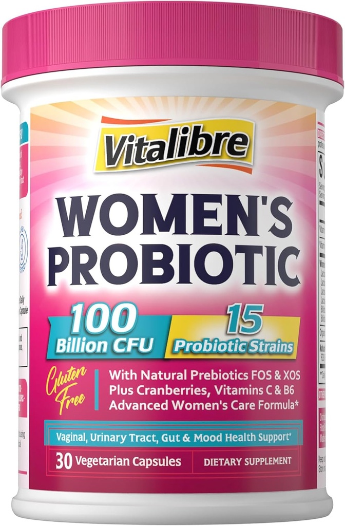 Women's Probiotics 100 Billion CFU 30 Capsules & Magnesium Complex Supplement 6 in 1, 120 Capsules