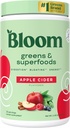 Bloom Nutrition Superfood Greens Powder, Digestive Enzymes with Probiotics and Prebiotics, Gut Health, Bloating Relief for Women, Chlorella, Green Juice Mix with Beet Root Powder, 25 SVG, Apple Cider