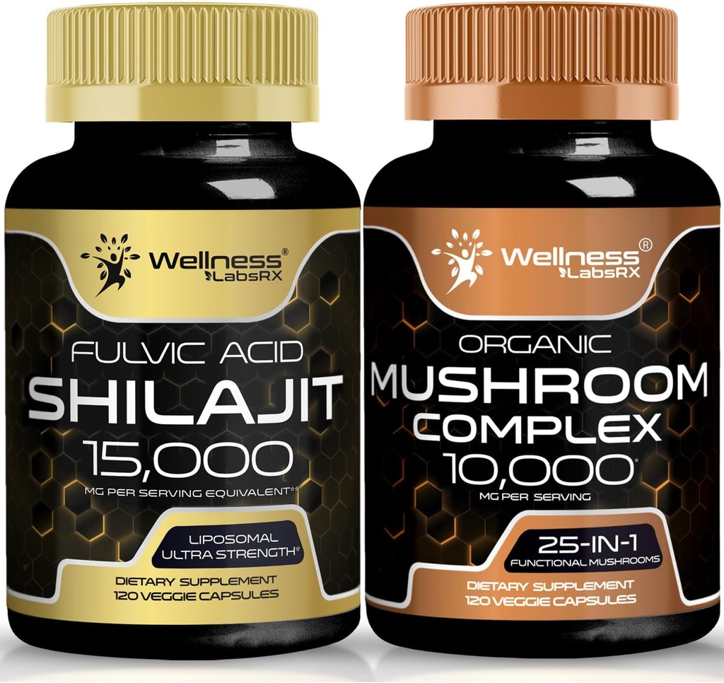 WELLNESS LABSRX Shilajit Capsules | Organic Mushroom Capsules