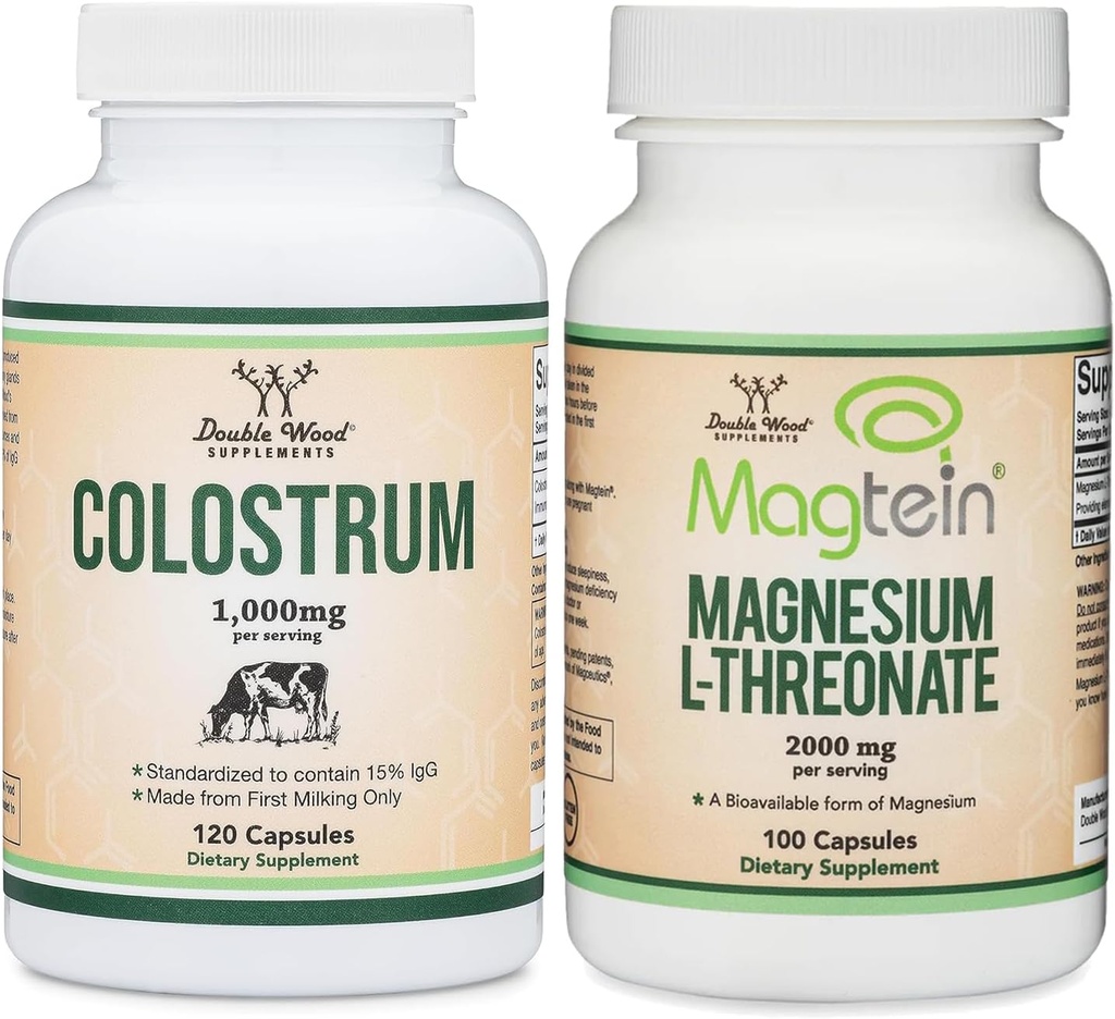 Colostrum Supplement (120 Capsules) and Magnesium L-Threonate (100 Capsules)