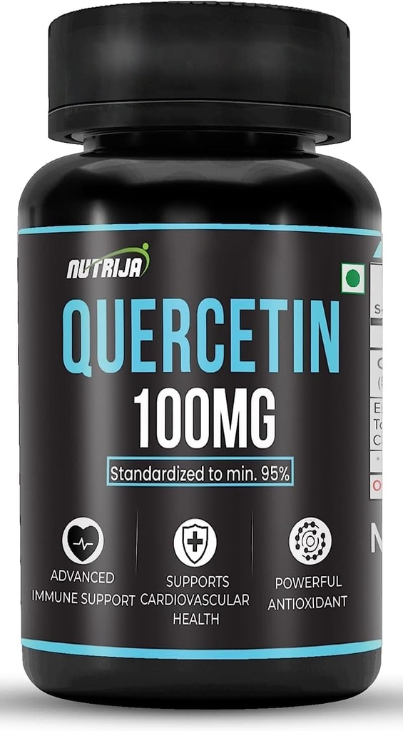 Quercetin 100mg Capsules - Standardized to 95% | Highly Purified & Bioavailable Supplement | Natural Bio-flavonoids & Powerful Anti-Oxidants (90 Capsules)