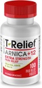 T-Relief Extra Strength Pain Relief Arnica +12 Natural Relieving Actives for Back Pain Joint Soreness Muscle Aches & Stiffness, Whole Body Fast-Acting Relief for Women & Men - 100 Tablets