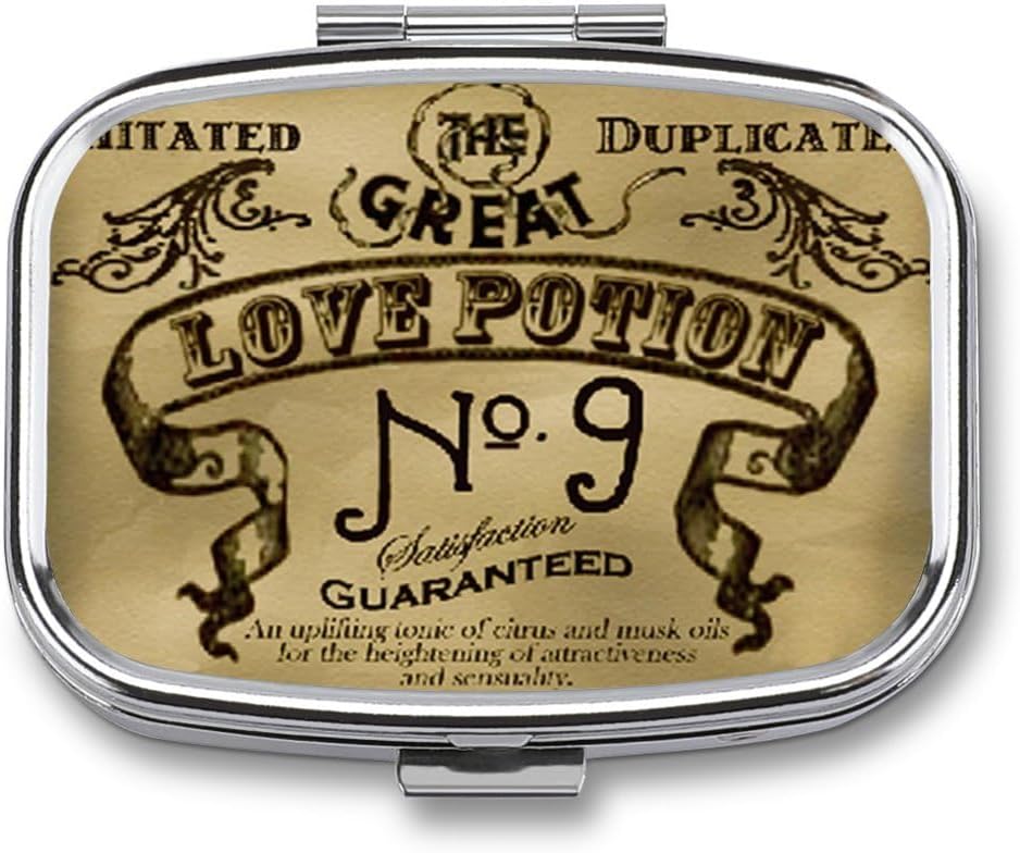 Metal 2 Compartment Pill Organizer Travel Friendly Portable Compact Pill Box Cute Pill Case to Hold Vitamins,Fish Oil,Supplements,Meds,Tablet for Purse,Pocket. (No)