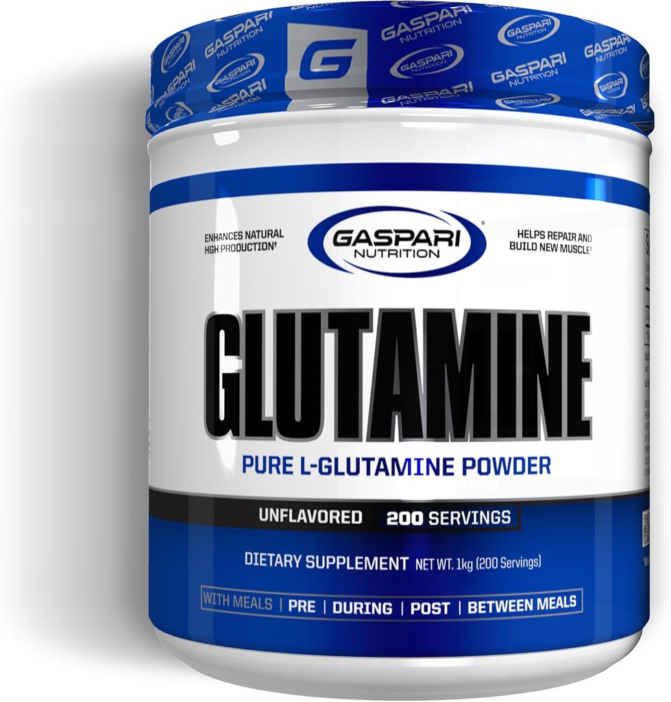 Gaspari Nutrition, Glutamine, Pure L-Glutamine Powder, Perfect Pre Workout, Post Workout and Recovery, Micronized Glutamine Powder (200 Servings, Unflavored)