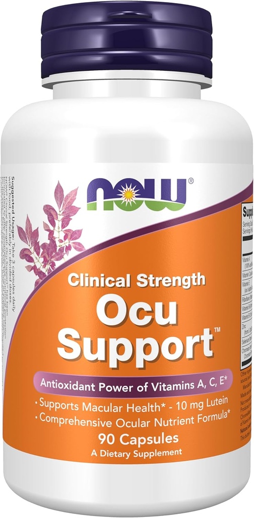 NOW Supplements, Ocu Support™with FloraGLO® Lutein, plus Vitamins A, C and E, 90 Veg Capsules