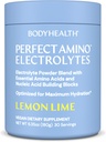 BodyHealth PerfectAmino Electrolyte Powder No Sugar, Hydration Fasting Keto Zero Sugar Electrolytes Drink Mix with Trace Minerals - Lemon Lime - 30 Servings