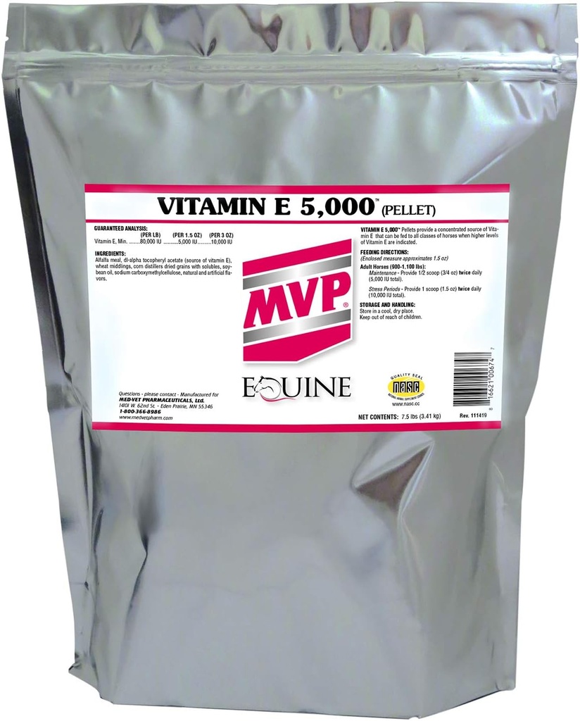 Vitamin E 5,000 (7.5lb) Pelleted Vitamin E for Horses…