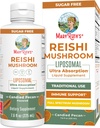 MaryRuth Organics Reishi Vegan Mushroom Supplement | Ultra Absorption Liposomal | Immune Support with 200mg Beta-Glucans, Vegan |Full Spectrum Reishi Mushrooms Fruiting Body | 7.6 oz,