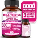 All-in-1 8000mg Highest Potency Milk Thistle NAC BeetRoot Artichoke Dandelion Root - Liver Health Support, Cleanse Detox & Repair, Antioxidant, Plus TUDCA Choline and Ginger - 90 Vegan Capsules