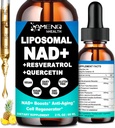 NAD Supplement, Liposomal NAD Nicotinamide Riboside Resveratrol 900mg Quercetion, TMG, Vitamin B3, High Potency NAD Plus Liquid Supplement for Cell Regenerator, Longevity, Energy, Anti-Aging, Focus