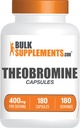 BulkSupplements.com Theobromine Capsules - Theobromine Supplement, Nootropic Supplement, Theobromine 400mg - Brain & Energy Support - Gluten Free, 1 Capsule per Serving, 180 Capsules