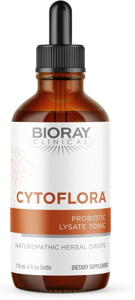 BIORAY Professional CytoFlora - 4 fl oz - Probiotic Immunity Tonic - Improves Bowel & Gut Function - Non-GMO, Vegetarian, Gluten Free
