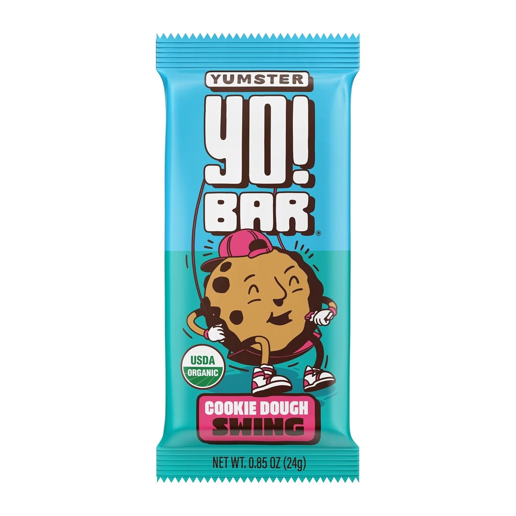 Yo! Bar by Bearded Brothers Vegan Organic Kids Bar, Cookie Dough (25 Bars) - Gluten Free, Paleo and Whole 30 | Soy Free, Non-GMO, Low Glycemic, No Sugar Added, Fiber + Whole Foods