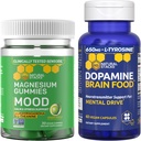 NATURAL STACKS Mood Magnesium Gummies + Dopamine Brain Food Bundle - Focus & Mood Support* - 90 Total Pieces