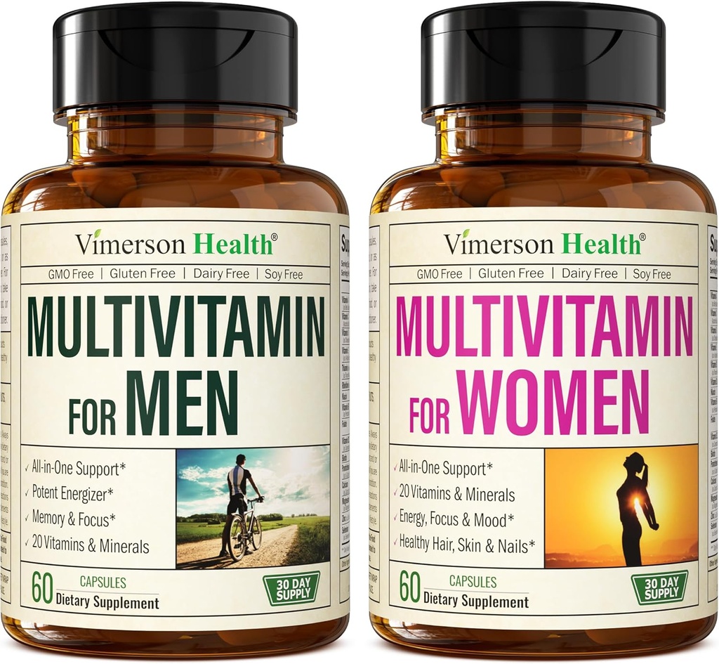 Multivitamin Multimineral Supplement for Men + Women 2-Bottle Bundle. Healthy Immune Response, Strong Joints and Bones, Eye Health, Digestive System Support, Antioxidant Properties