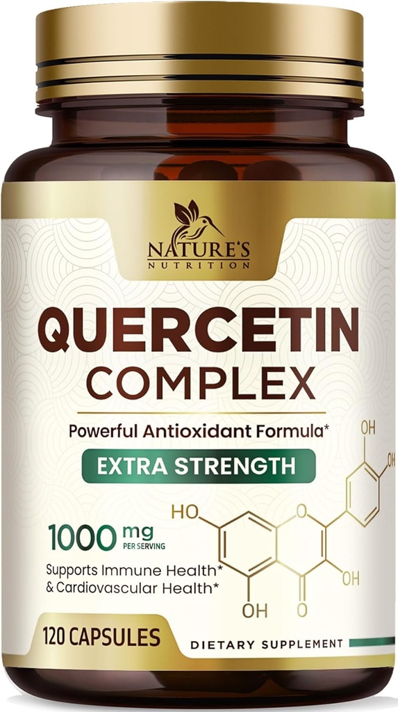 Quercetin Supplement 1000mg - Extra Strength Plant-Based Bioflavonoids - Premium Antioxidant Supports Immune & Respiratory Health - High Absorption Quercetin Dihydrate Formula - 120 Veggie Capsules