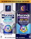 Mucinex Fast-Max Kickstart Severe Cold and Flu Medicine for Adults, Liquid Cold Medicine , Generic Expectorant Guaifenesin & Cough Suppressant Dextromethorphan, Combo Pack, 2x6 fl oz