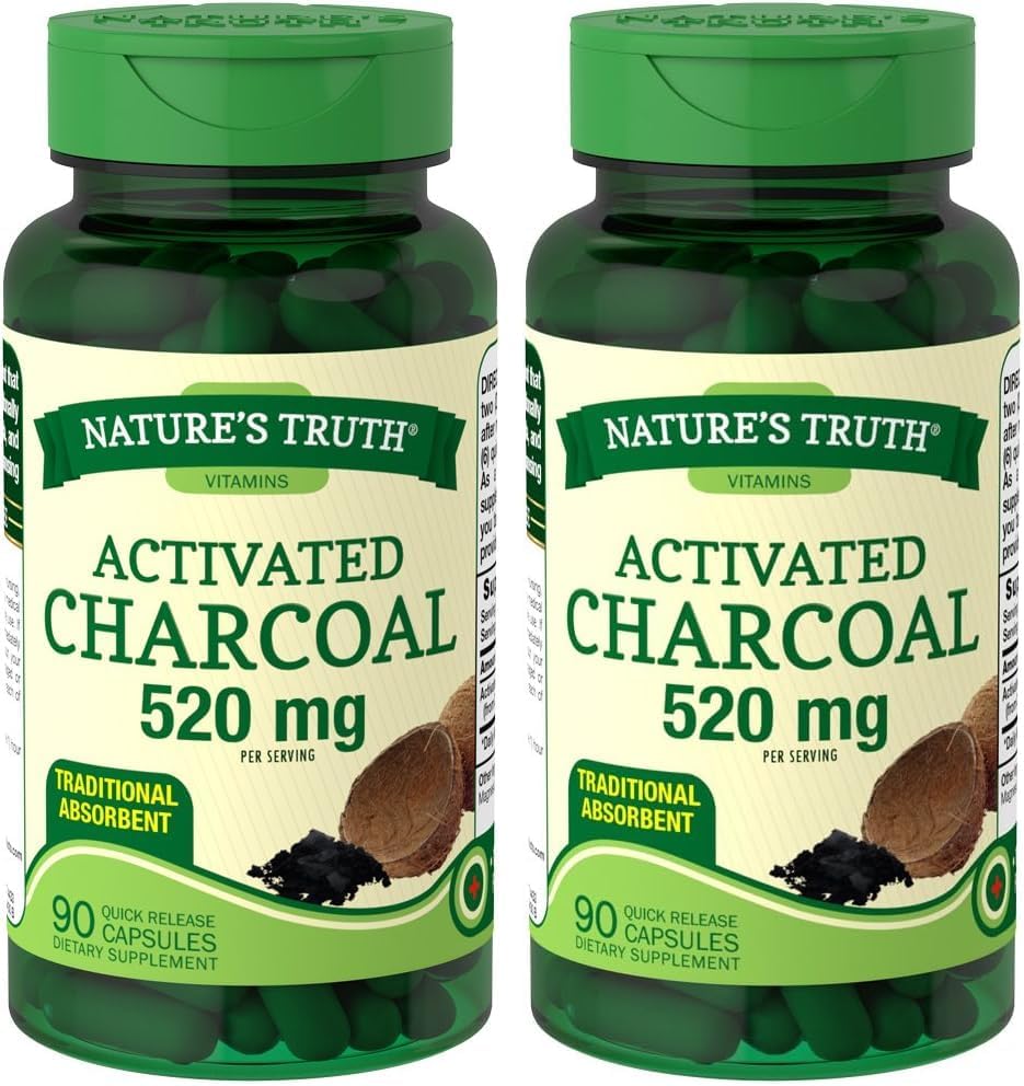 Nature's Truth Activated Charcoal, 2 Pack