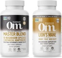 OM MUSHROOM SUPERFOOD Capsule Bundle, Master Blend Capsules & Lion's Mane Capsules, 340 Count