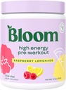Bloom Nutrition High Energy Pre Workout with Beta Alanine, Ginseng and L Tyrosine for Amino Energy, Natural Caffeine Powder from Green Tea Extract, Keto, Sugar Free Drink Mix, Raspberry Lemonade